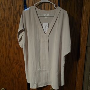 Elegant Cream/Taupe Women's Top